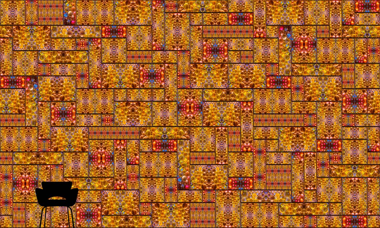 Light Globules Red & Yellow Mural