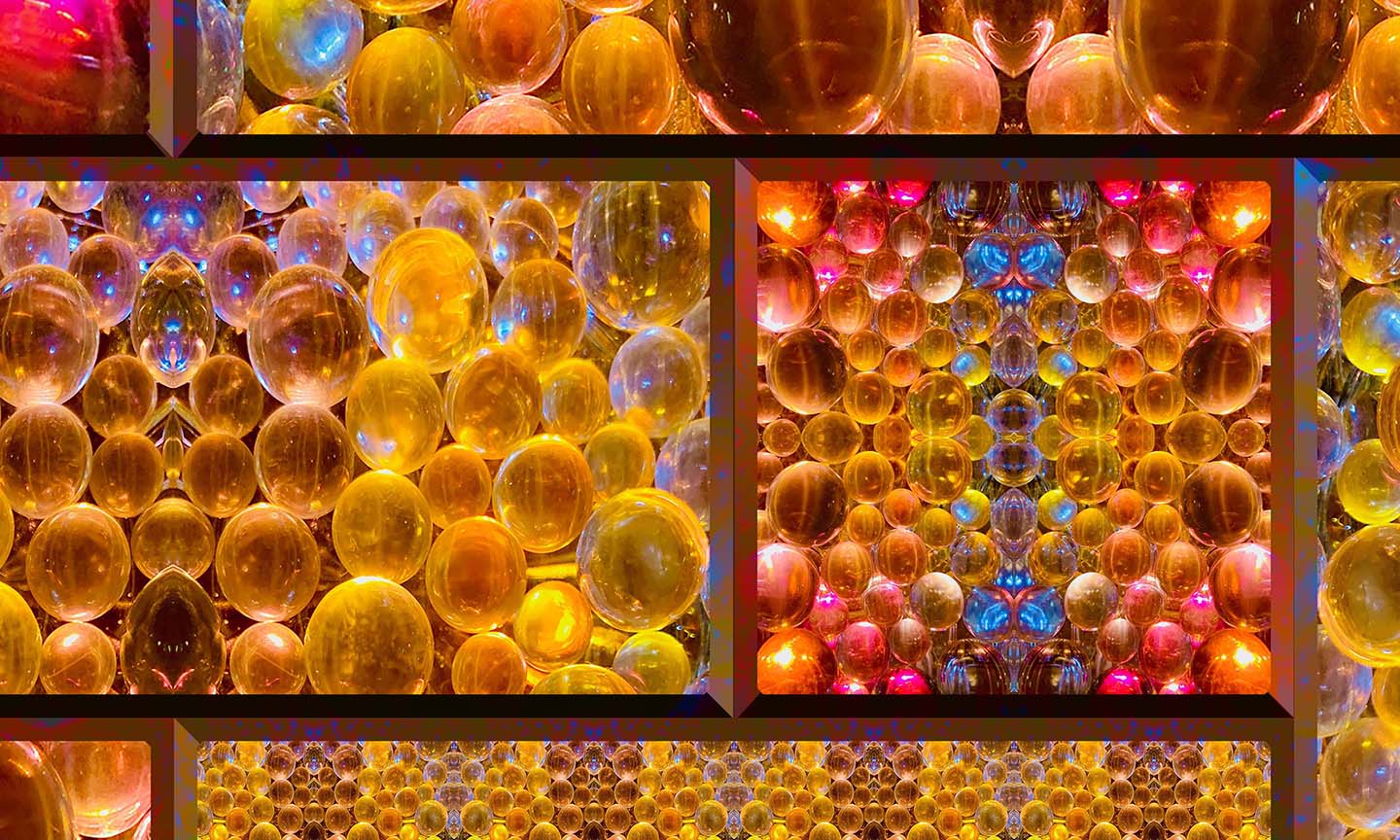 Light Globules Red & Yellow Mural