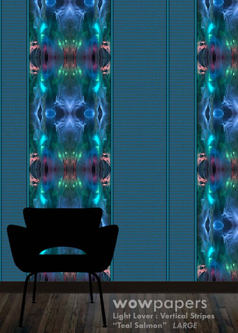 Teal Salmon Stripes