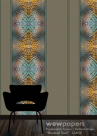 Mustard Teal Stripes