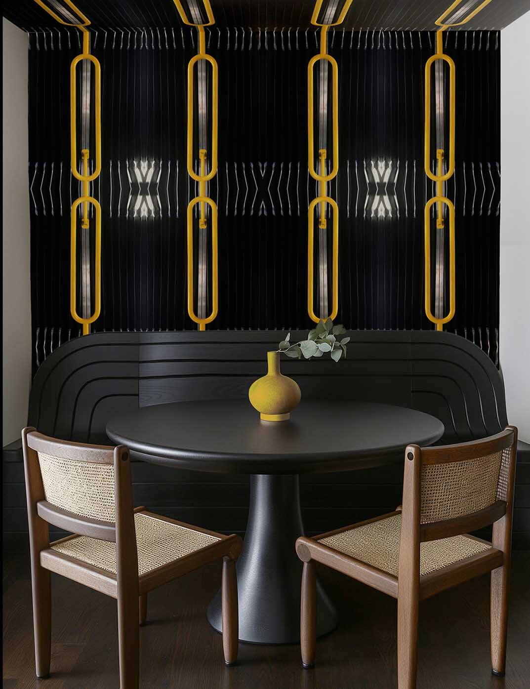 Black Yellow Modern Wallpaper