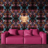 Fuchsia Blue Designer Wallpaper