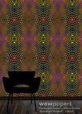 wild animalistic groovy purple and green wallpaper