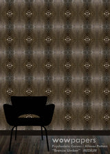 rich dynamic non-representational geometric brown pattern