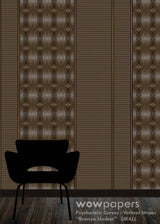Bronze Umber Striped Wallpaper