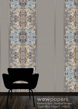 Lt Blue Taupe Striped Wallpaper