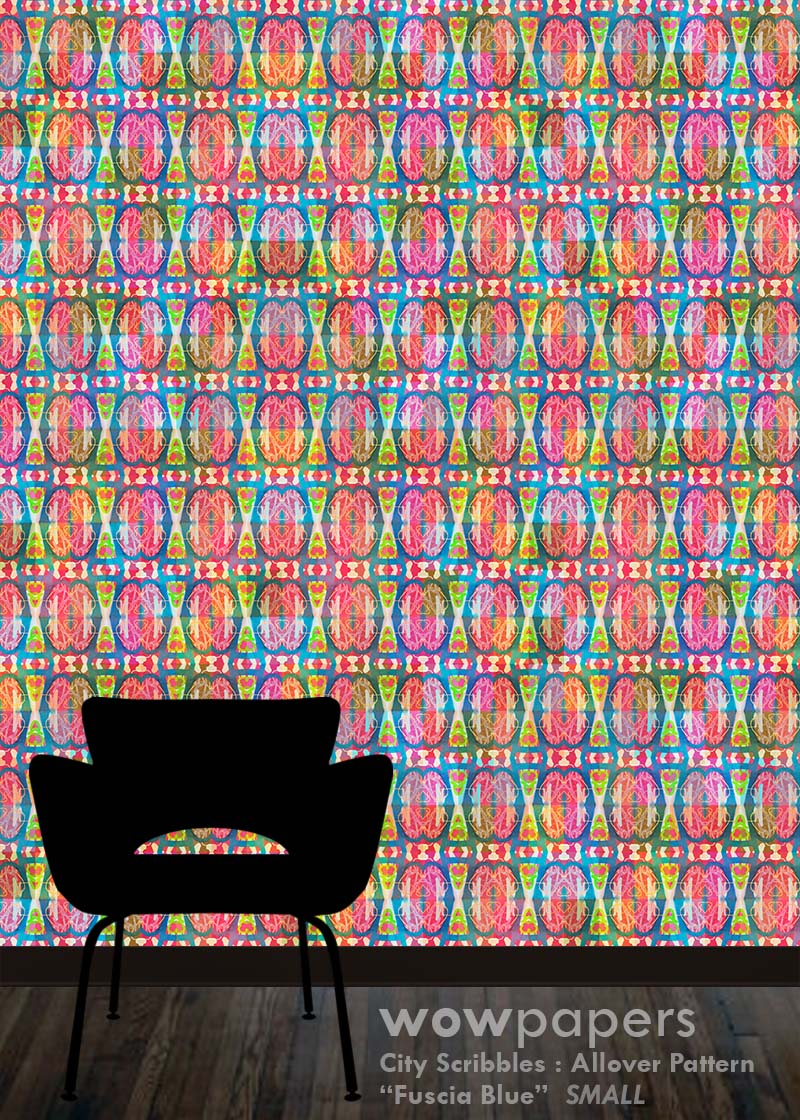 Fucsia Blue Modern Wallpaper