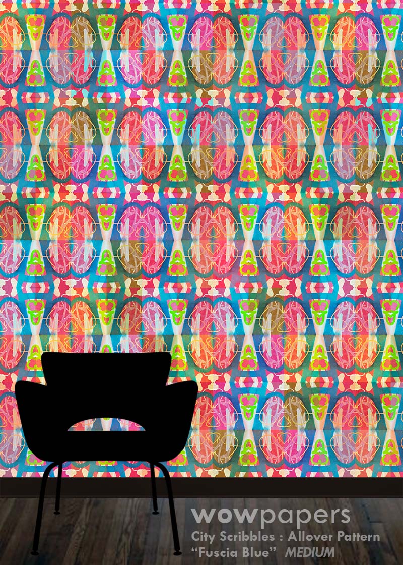 Fucsia Blue Modern Wallpaper