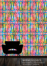 Fucsia Blue Modern Wallpaper