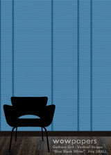 Blue B&W Striped Wallpaper