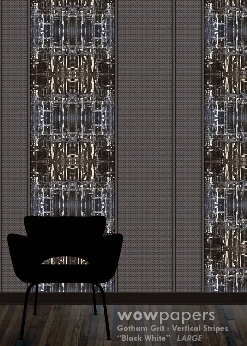 Almost Black & White Striped Wallpaper