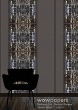 Almost Black & White Striped Wallpaper
