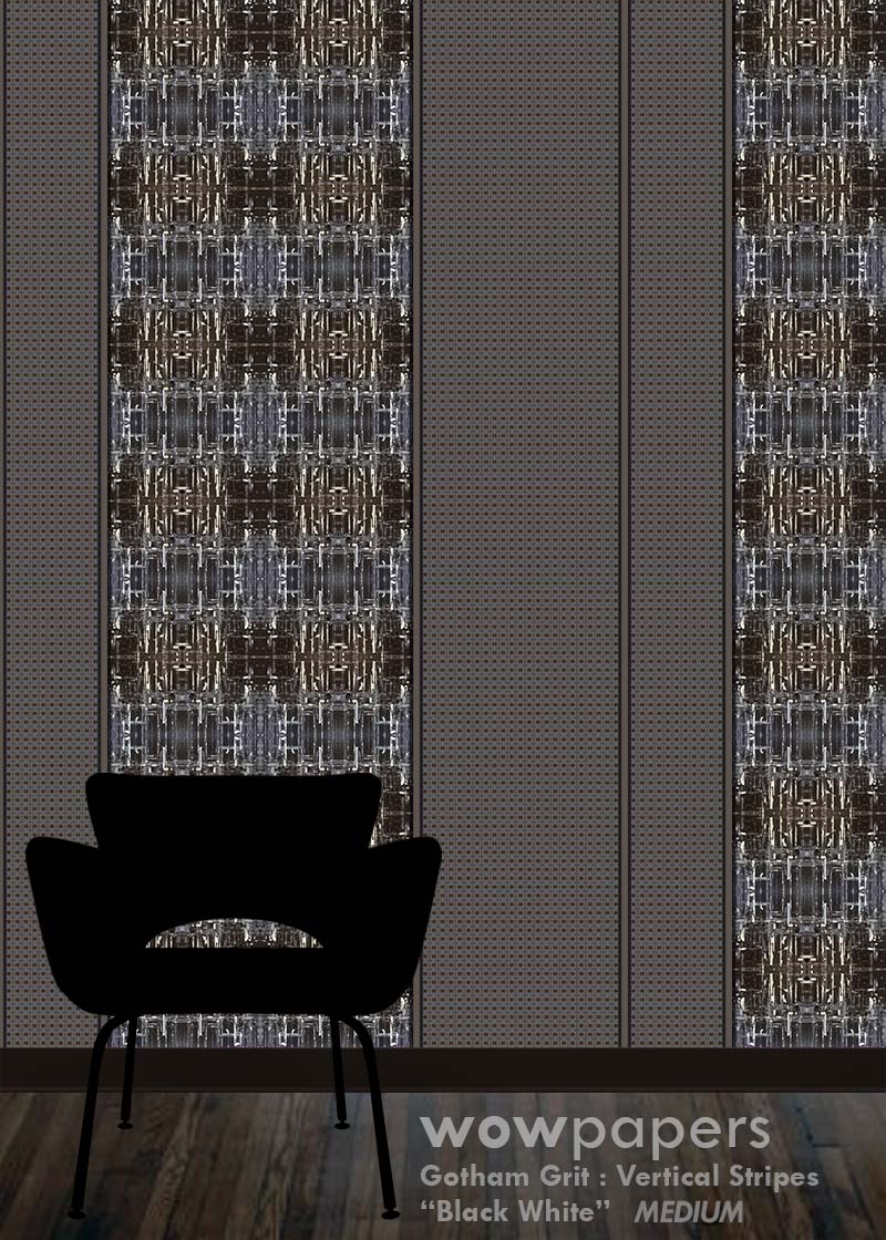 Almost Black & White Striped Wallpaper