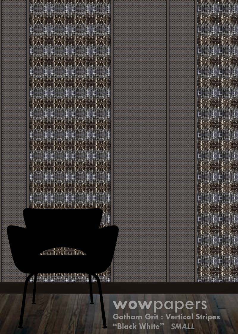 Almost Black & White Striped Wallpaper