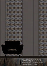 Almost Black & White Striped Wallpaper