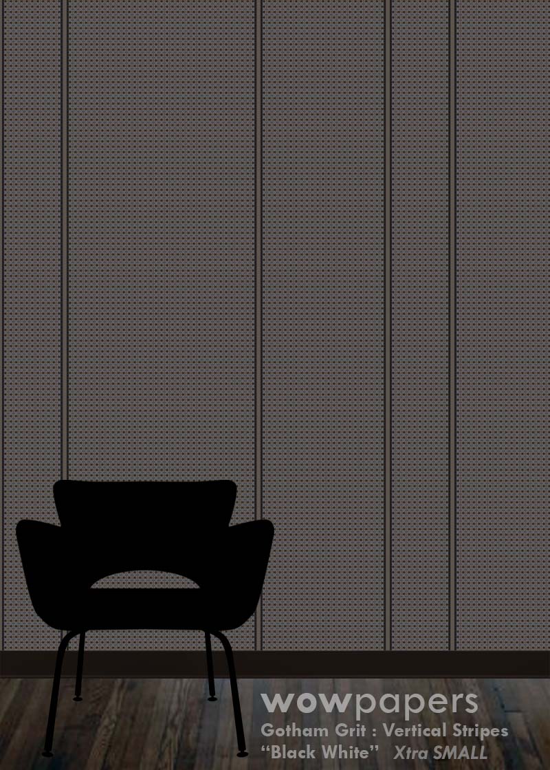 Almost Black & White Striped Wallpaper