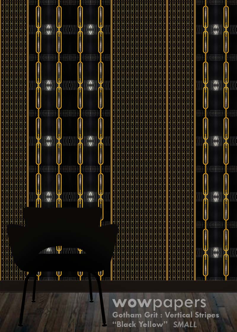 Black Yellow Striped Wallpaper
