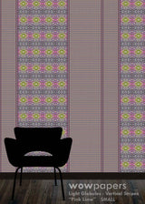 Pink Lime Striped Wallpaper