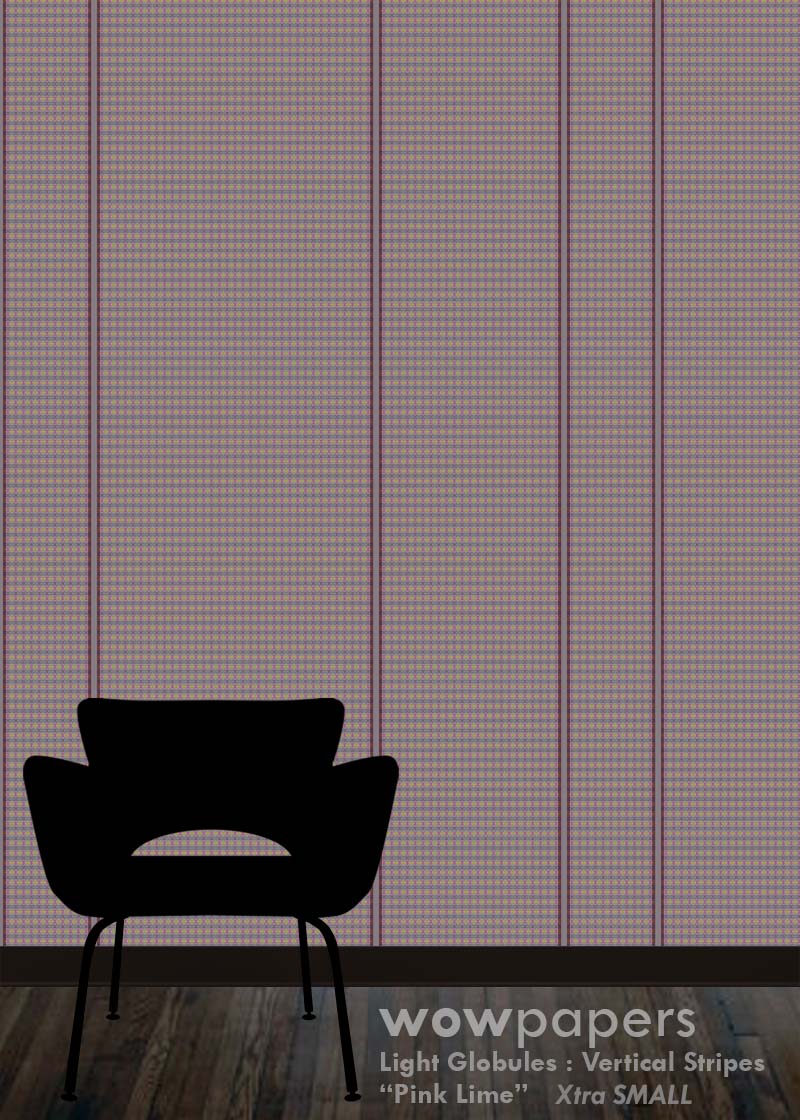 Pink Lime Striped Wallpaper