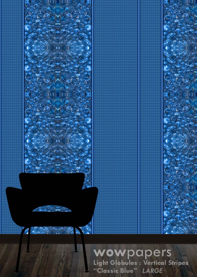 Lighter Classic Blue Striped Wallpaper