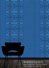 Lighter Classic Blue Striped Wallpaper