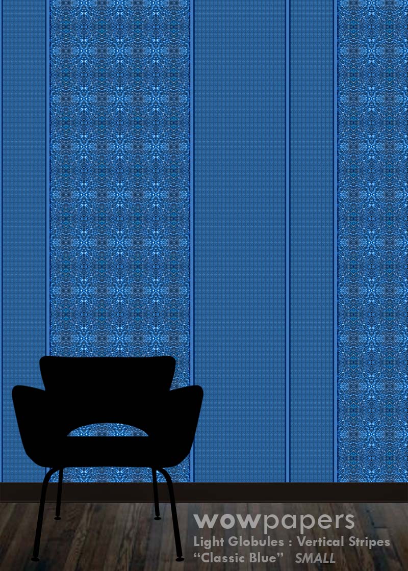 Lighter Classic Blue Striped Wallpaper