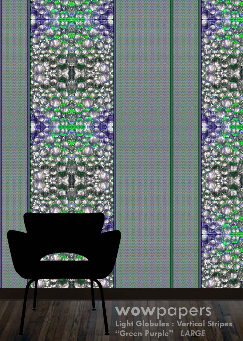 Green Purple Striped Wallpaper