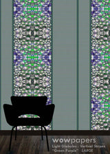 Green Purple Striped Wallpaper