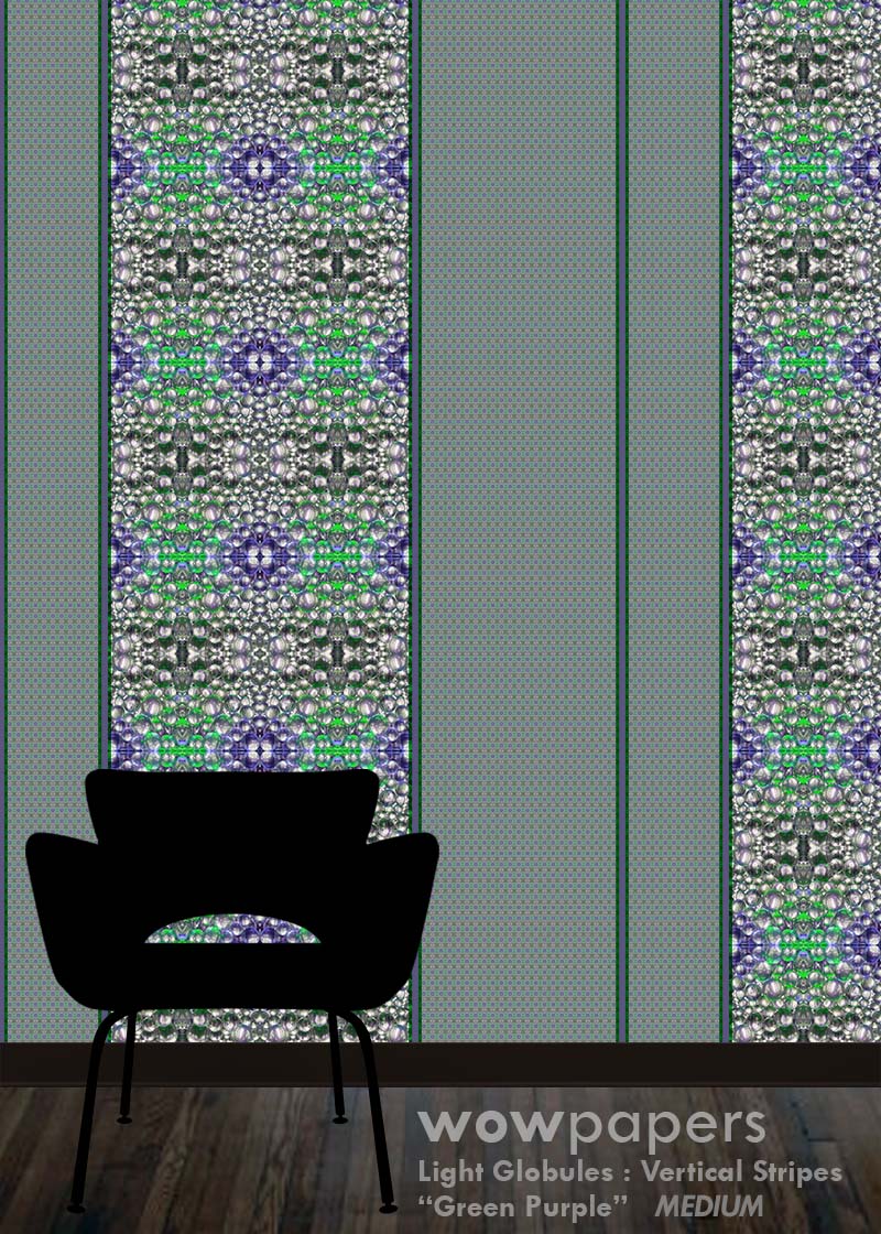Green Purple Striped Wallpaper