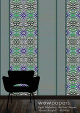 Green Purple Striped Wallpaper