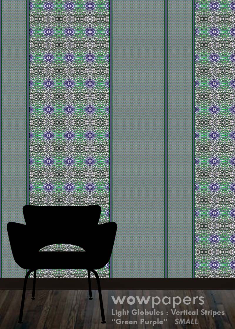 Green Purple Striped Wallpaper