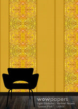 Lemon Pink Striped Wallpaper