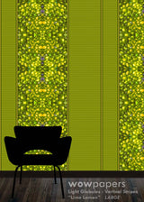 Lime Lemon Striped Wallpaper