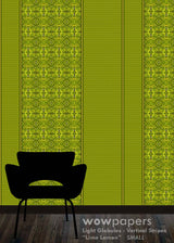Lime Lemon Striped Wallpaper