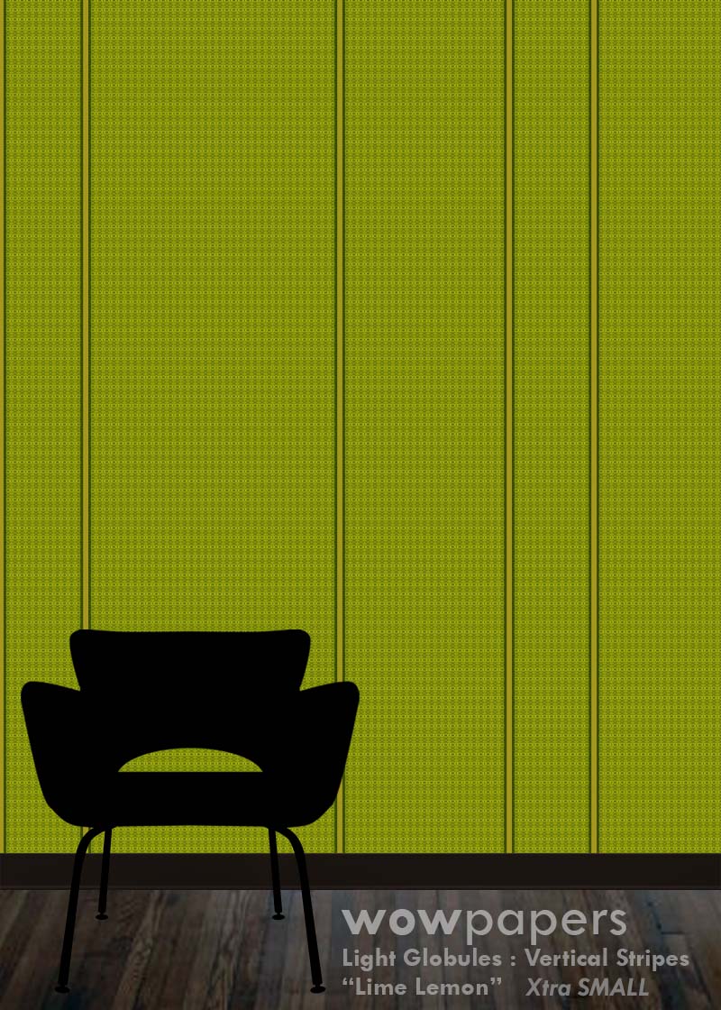 Lime Lemon Striped Wallpaper