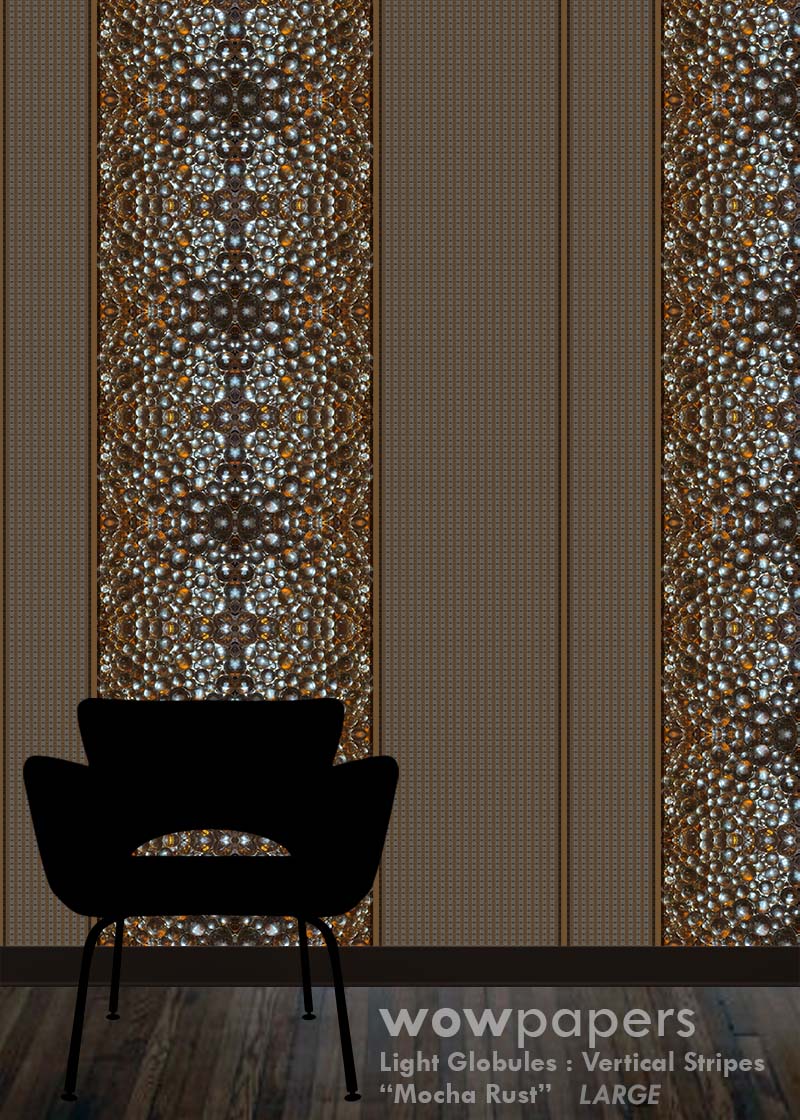 Mocha Rust Striped Wallpaper