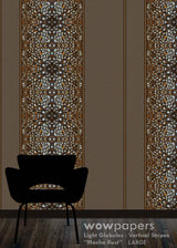 Mocha Rust Striped Wallpaper
