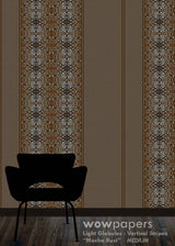 Mocha Rust Striped Wallpaper