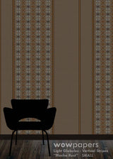 Mocha Rust Striped Wallpaper
