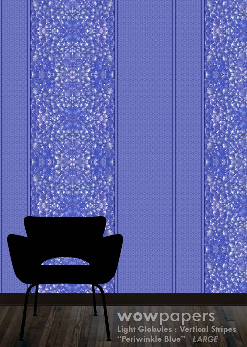 Periwinkle Blue Striped Wallpaper