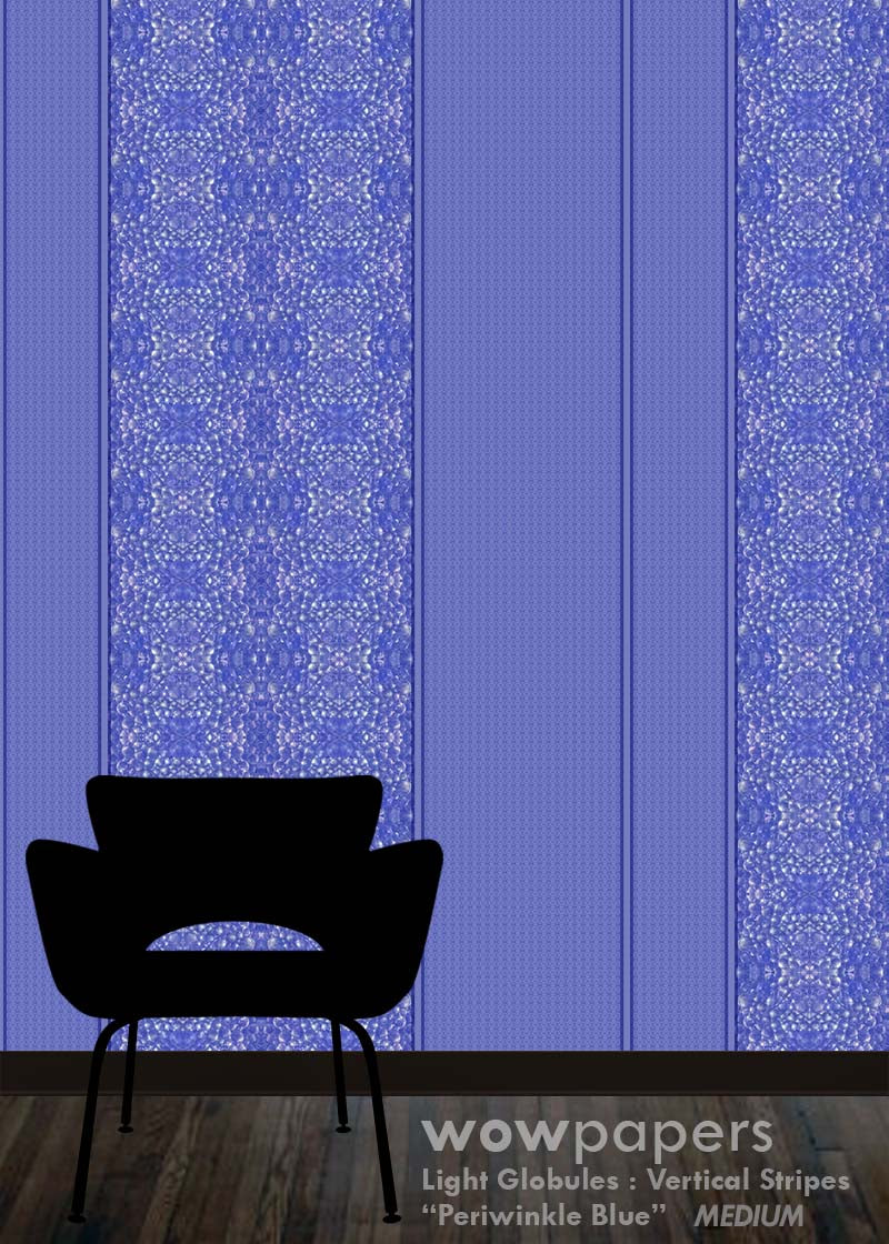 Periwinkle Blue Striped Wallpaper