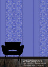 Periwinkle Blue Striped Wallpaper