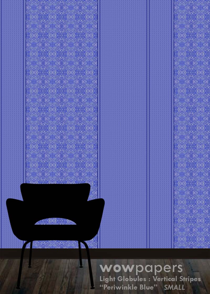 Periwinkle Blue Striped Wallpaper