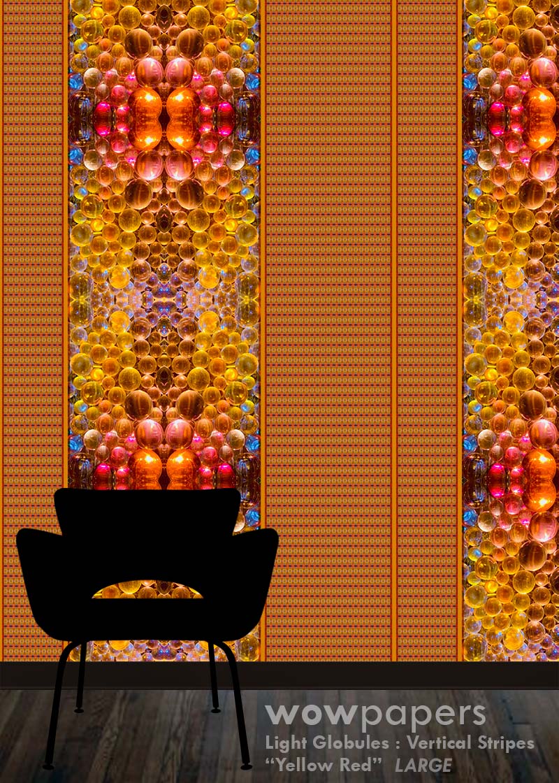Yellow Red Striped Wallpaper