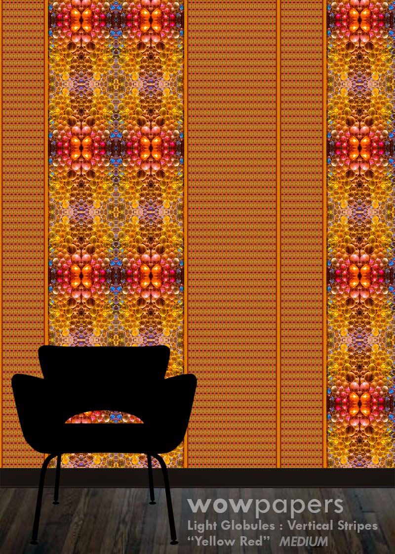 Yellow Red Striped Wallpaper