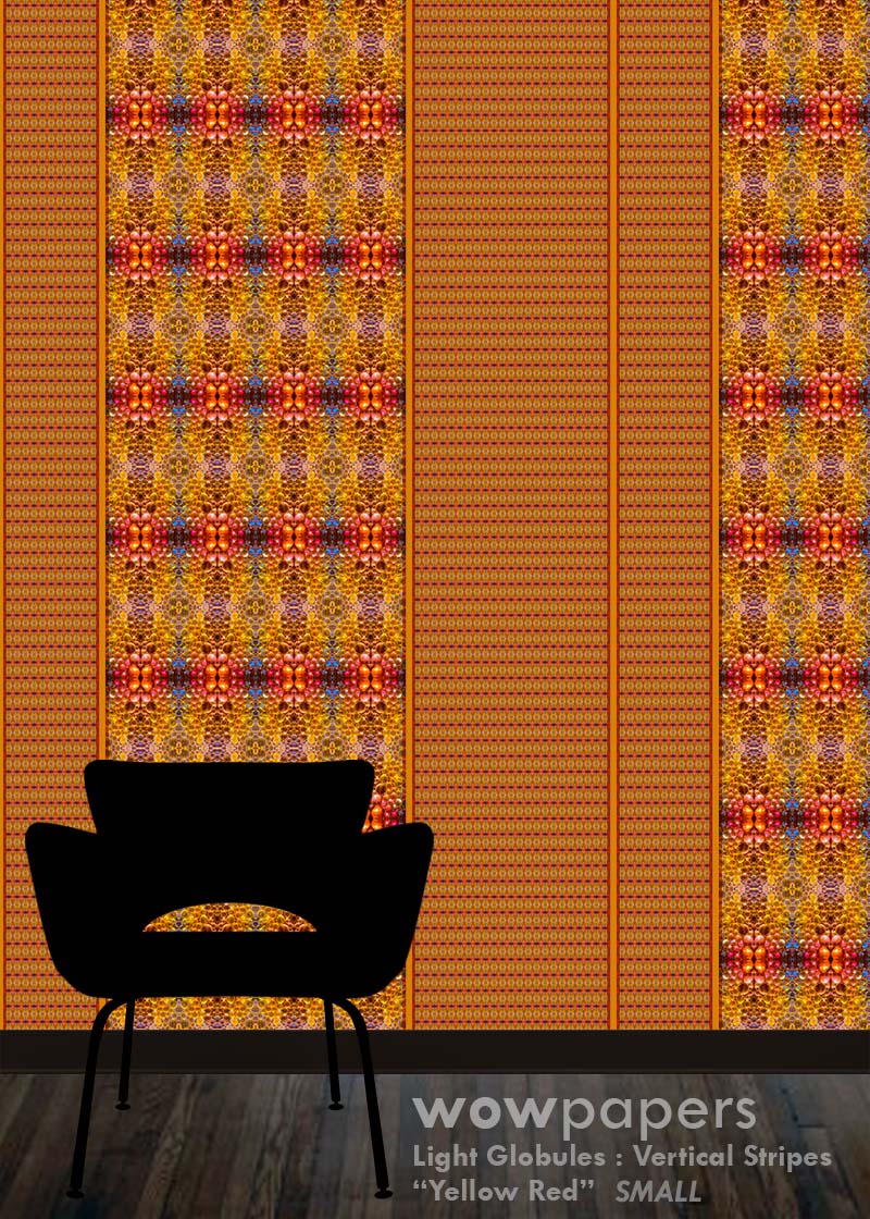Yellow Red Striped Wallpaper