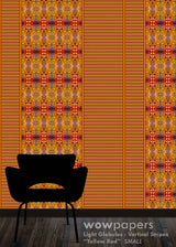 Yellow Red Striped Wallpaper