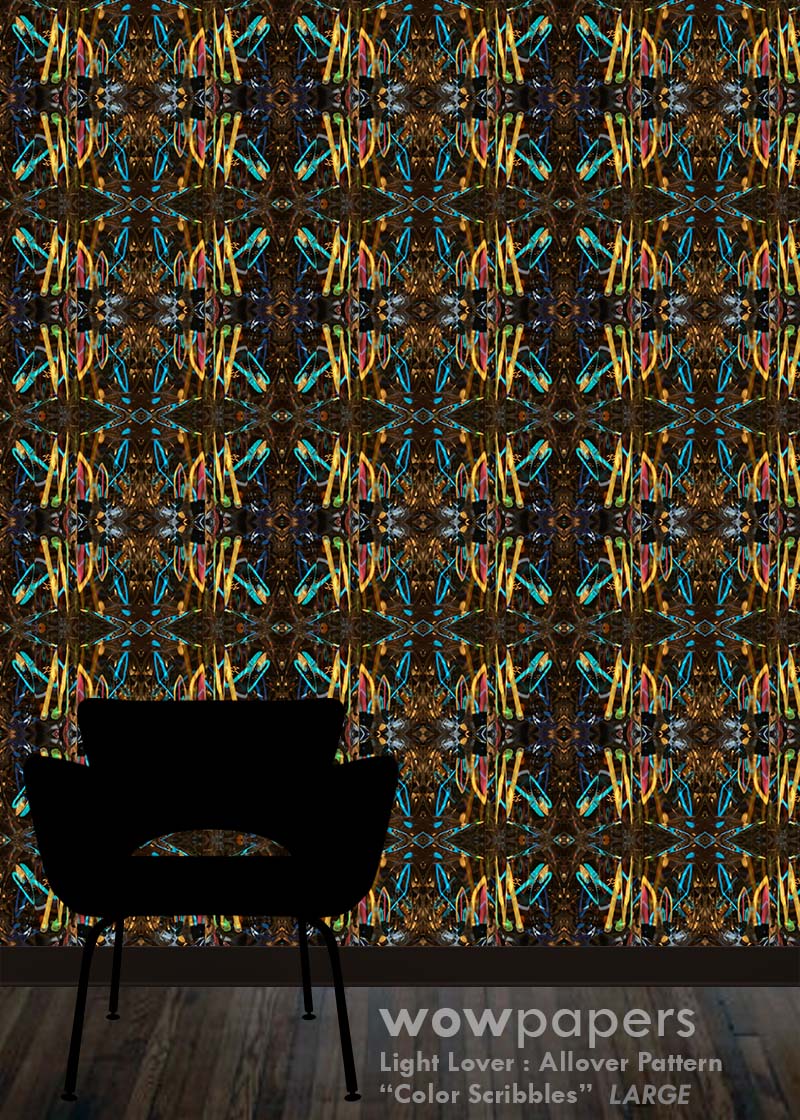 Color Scribbles Modern Wallpaper