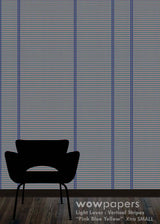 Pink Blue Yellow Striped Wallpaper