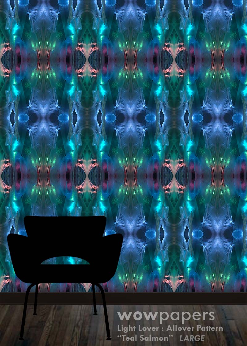 Teal Salmon Modern Wallpaper